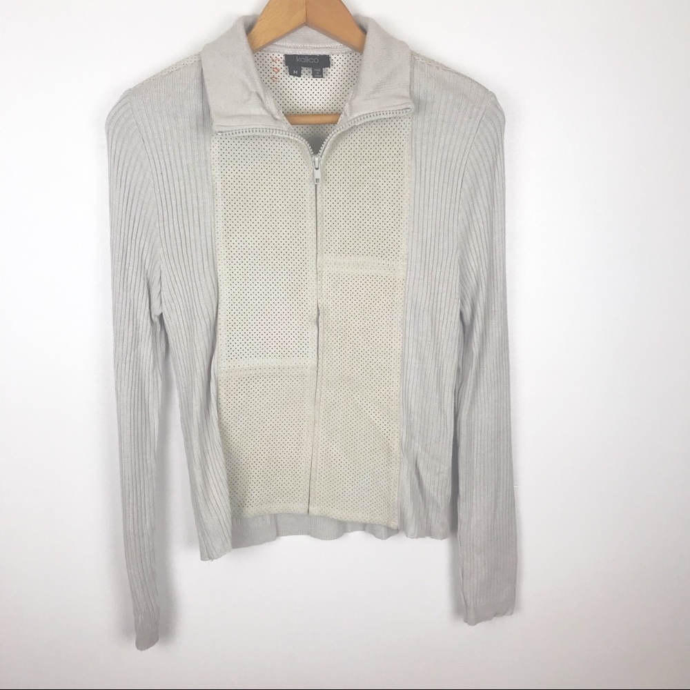 VTG Y2K KALICO Leather Front Jacket Size M Motorcycle Neutral biker